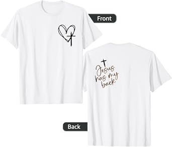 Vintage Christian Cross Heart - Jesus Has My Back T-Shirt