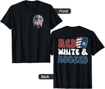 Red White And Boozy Patriotic American Beer Drinking T-Shirt