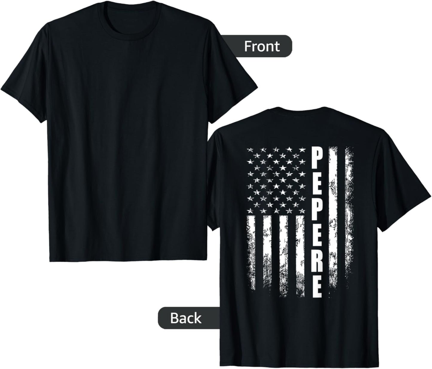 Pepere America Flag Christmas For Men Father'day T-Shirt