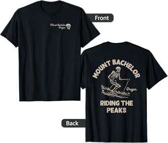 Mount Bachelor Oregon Mountains Outdoors Front & Back T-Shirt