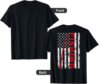 Fishing American Flag Rod USA Patriotic Fisherman T-Shirt