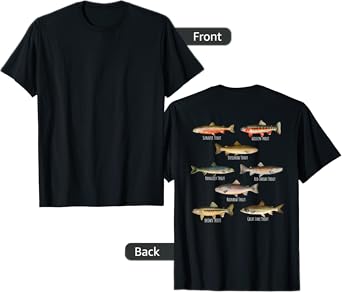 Types Of Trout Fish Species - Fishing Gift DESIGN ON BACK T-Shirt
