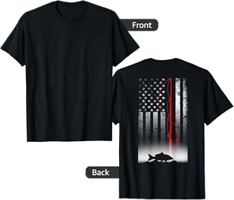 Fishing Pole American Flag gift for Patriotic Fisherman T-Shirt