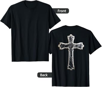 Large Crucifix Cross on Back Christian T-Shirt