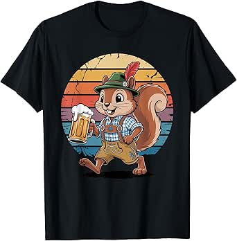 Retro Squirrel Beer Drinking Squirrels T-Shirt