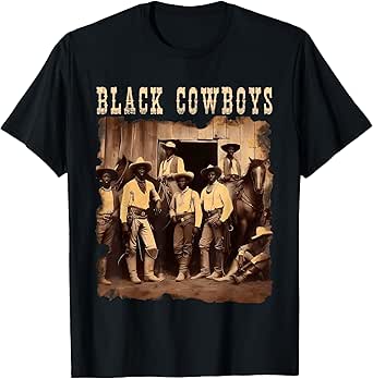 Real Black Cowboy Photo Western Rodeo Melanin Black History T-Shirt