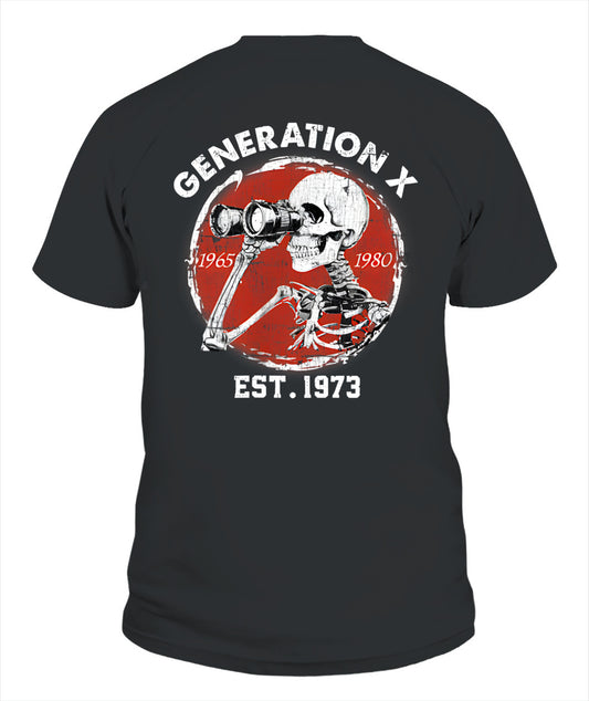 Oh Look Nobody Gives A Shit Skeleton Est 1973 Gen X T-Shirt