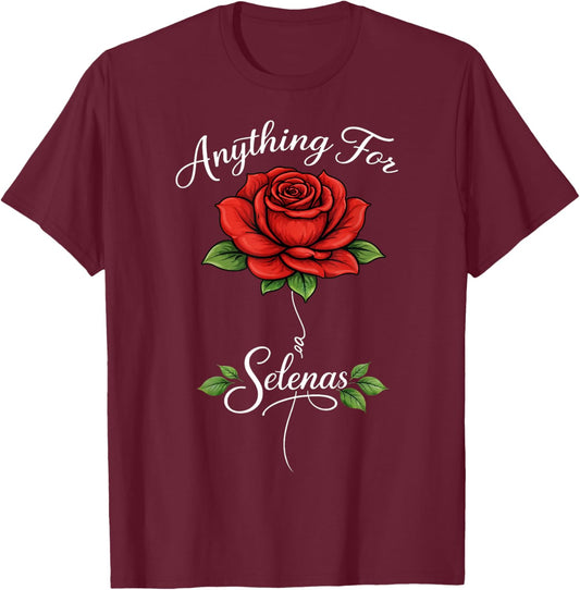 Vintage Anything for Selena Rose Gift Men Women Kids T-Shirt - T-Shirt | Maroon
