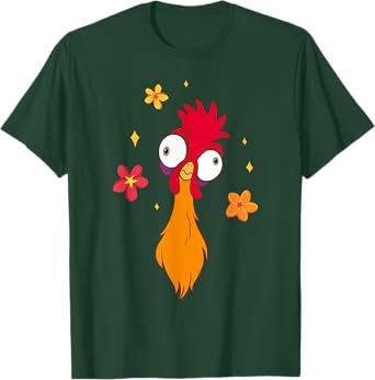 Disney Moana 2 Big Face Heihei Tropical Flowers Costume T-Shirt