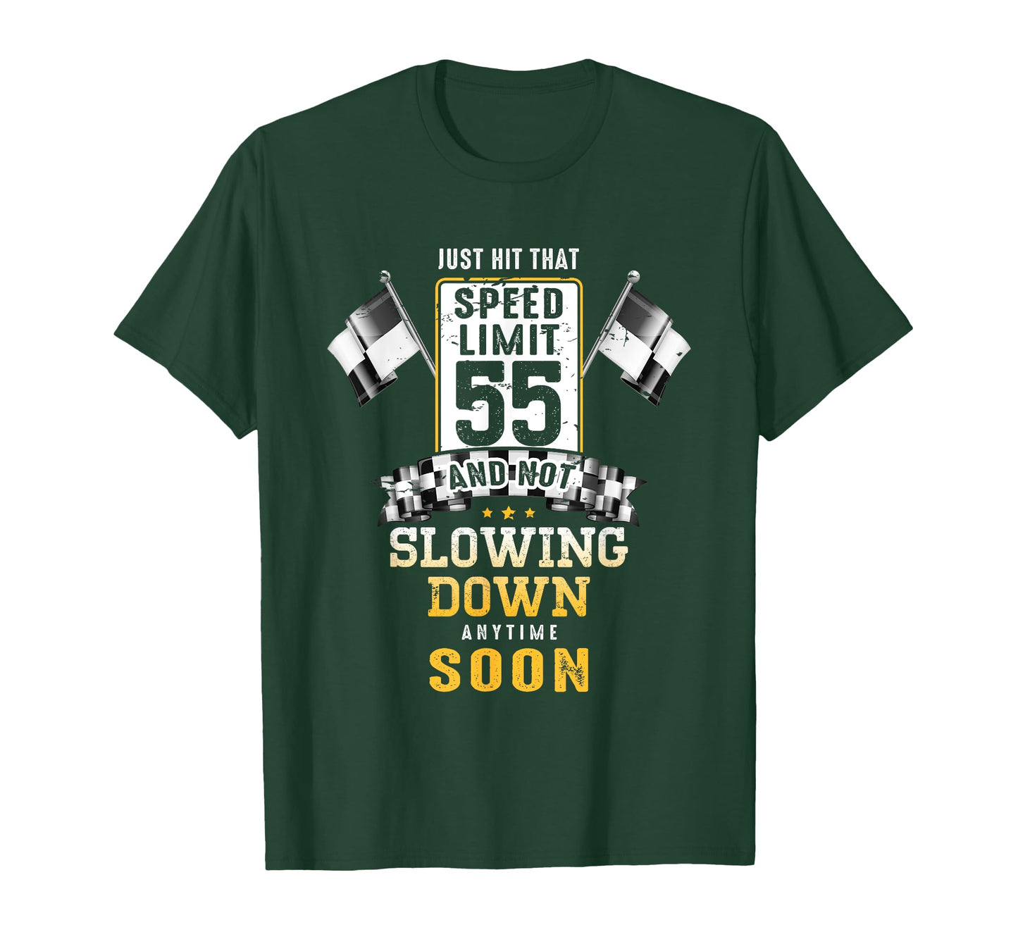 55th Birthday Idea Speed Limit Sign 55 mph Funny Driving T-Shirt