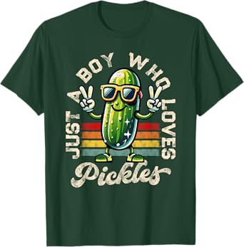 Just a Boy Who Loves Pickles Pickle Teen Boys Toddler Kid T-Shirt