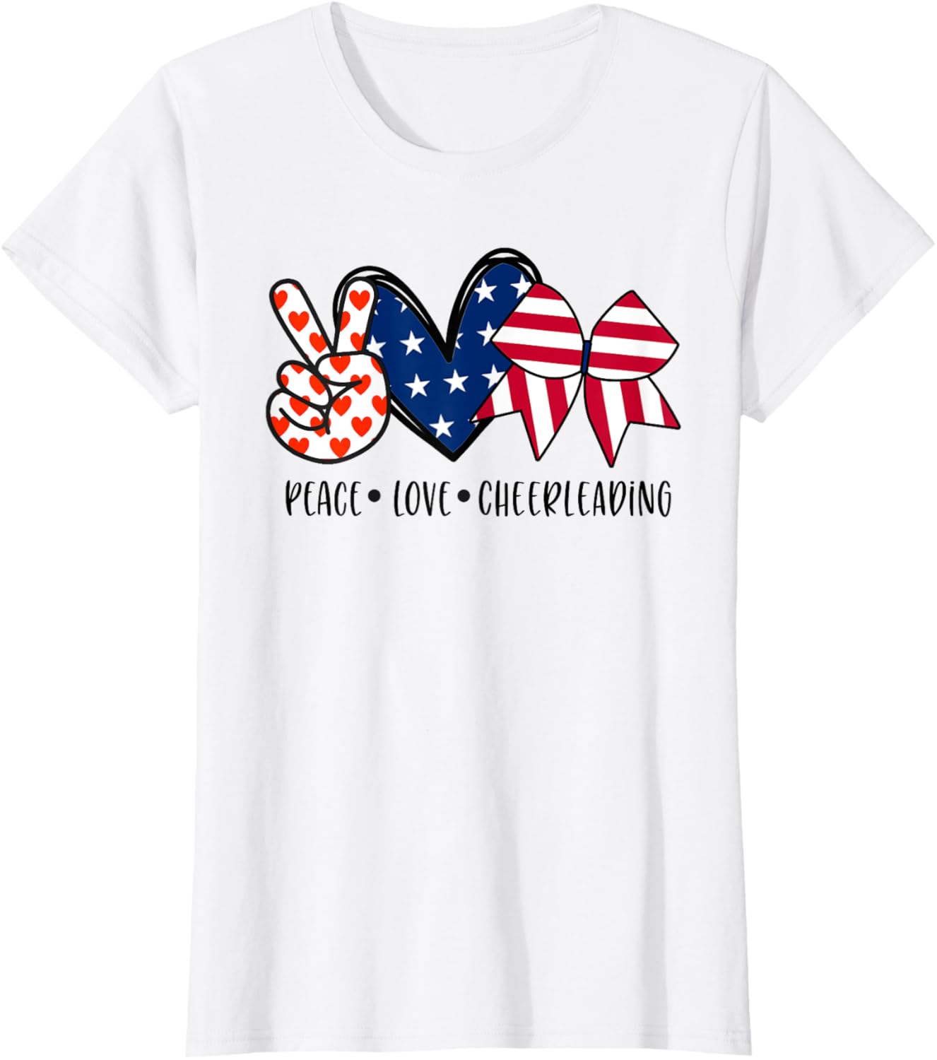 Fourth of July Cheer Girls 10-12 Cheerleading American Teen T-Shirt