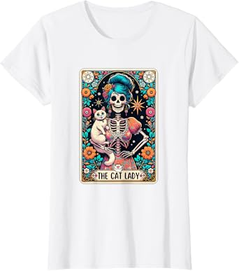 Cat Lady Tarot Card Gothic Women Cat Mom Mothers Day T-Shirt