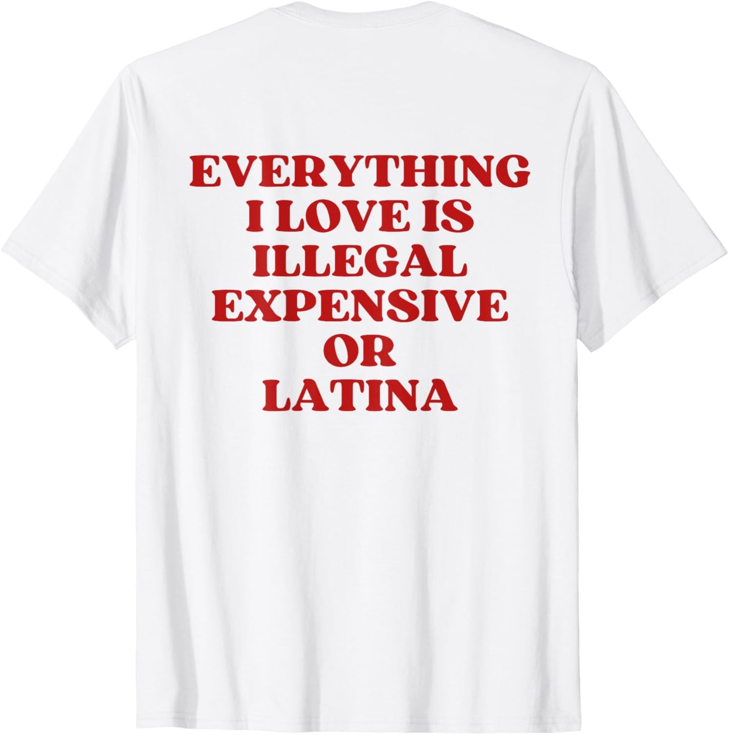 Everything I Love Is Illegal Expensive Or Latina (On Back) T-Shirt