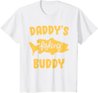 Kids Daddys Fishing Buddy Cute Boys Son Kids Toddler T-Shirt