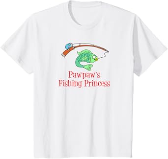 Kids Pawpaw's Fishing Princess Granddaughter Fish T-Shirt
