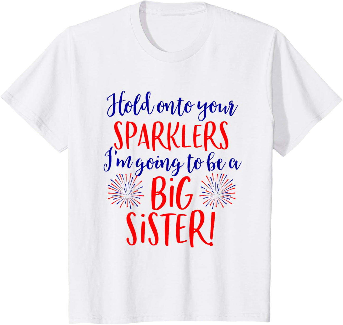 Big Sister Sparkler 4th of July Pregnancy Announcement Shirt T-Shirt