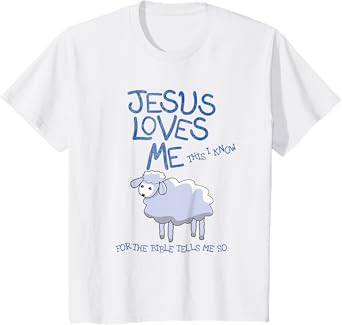 Kids Jesus Loves Me This I Know Lamb, Boys and Girls T-Shirt