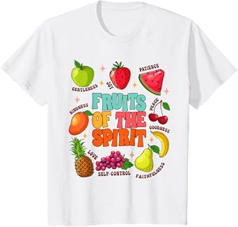 Kids Cute Christian Religious Baby Girl Boy Fruits Of The Spirit T-Shirt