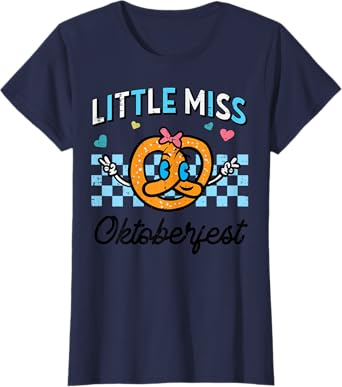 Little Miss Oktoberfest Pretzel German Toddler Girls Kids T-Shirt