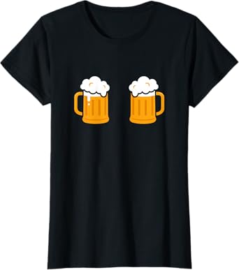 Funny Oktoberfest Beer Mugs Bavarian Dirndl Couple T-Shirt
