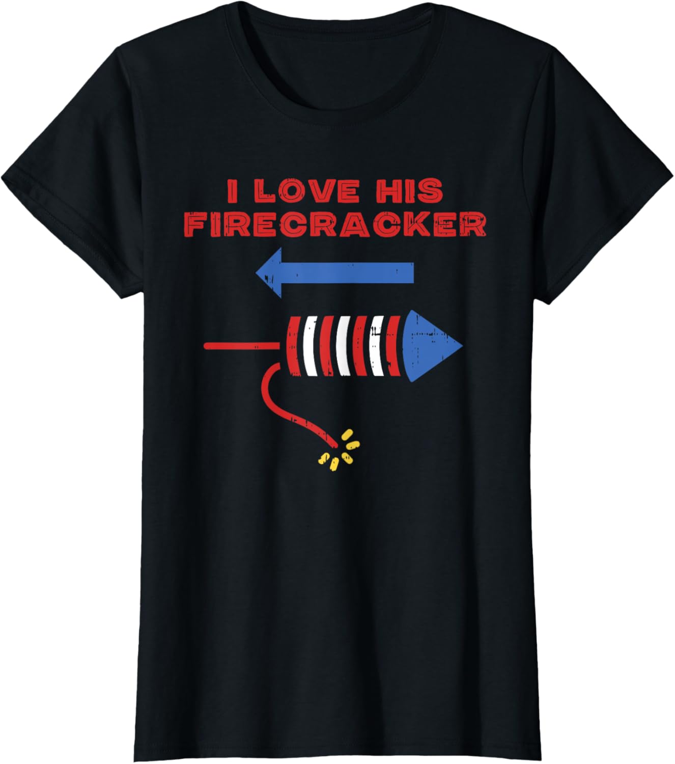 Love His Firecracker Matching Couple 4th Of July Girlfriend T-Shirt