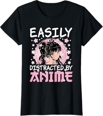 Easily Distracted By Anime Japanese Anime Otaku Women Girls T-Shirt