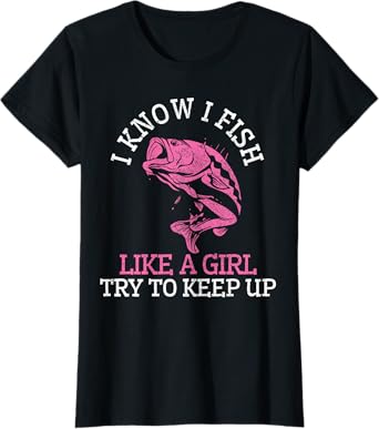Fisherman Girl Funny Cute Fish Bass Gift T-Shirt
