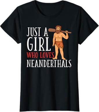 Neanderthal Caveman Gift Dna Woman Skull T-Shirt