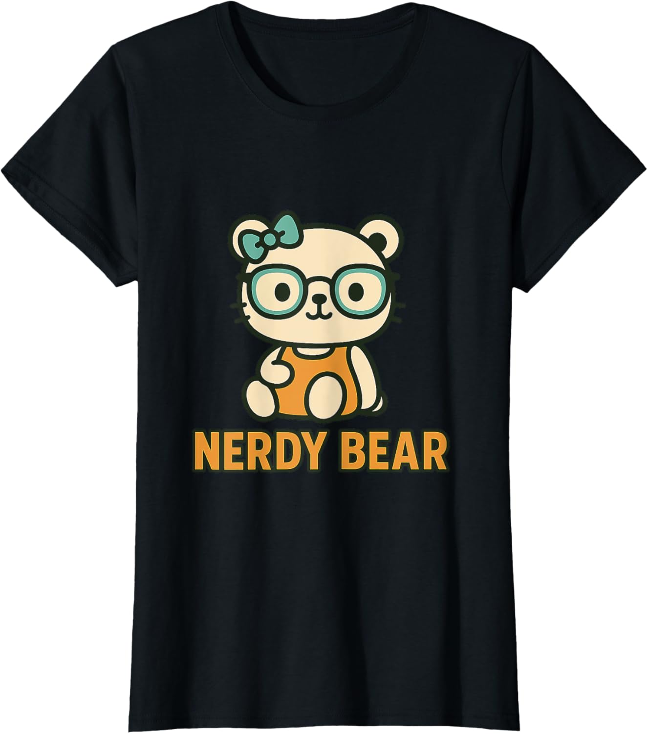 Cute Nerdy Bear Cartoon | Funny Kawaii Animal Glasses T-Shirt