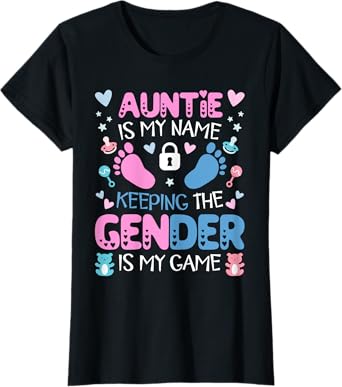 Auntie Gender Keeper Women Keeper Of The Gender Reveal Aunt T-Shirt