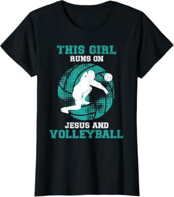 Cute Daughter Teen Girls Kids Her Jesus Christian Volleyball T-Shirt
