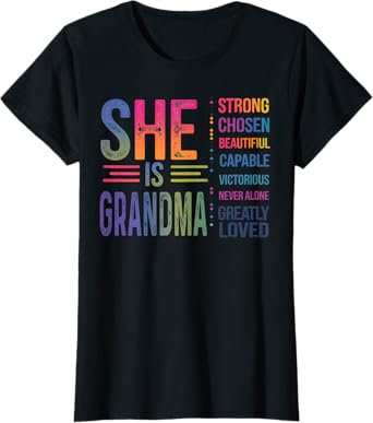 She Is Grandma Christian Mothers Day Jesus Nana Religious T-Shirt