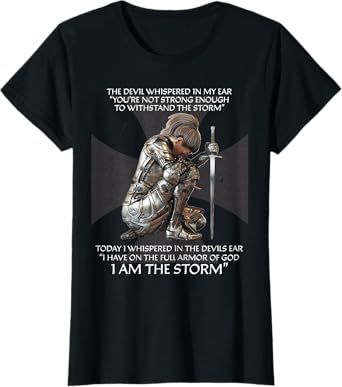 Distressed I Am The Storm Armor of God Christian Graphic T-Shirt