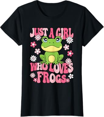 Just A Girl Who Loves Frogs Cute Frog Lover Girls Kids T-Shirt