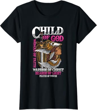 Girl Warrior God Faith Christ Prayer Sword Gift T-Shirt