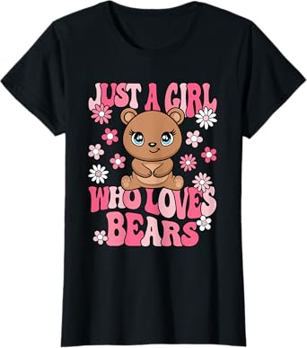 Just A Girl Who Loves Bears Cute Bear Lover Girls Kids T-Shirt
