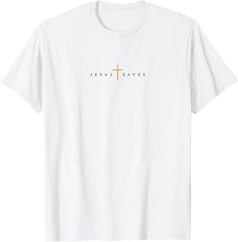 Jesus Saves Cross Gold Thin Christian Jesus White 33andme T-Shirt