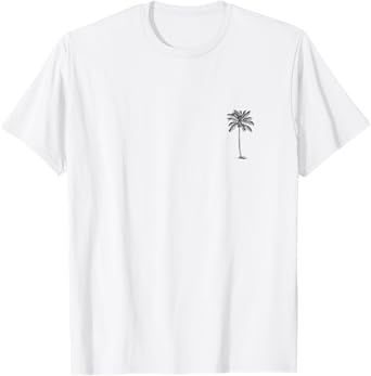 Vintage Hawaiian Palm Tree Beach Tropical Island Pocket Logo T-Shirt for Men Women Kids