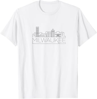 Line Art, Milwaukee Wisconsin, Made Minimal. Styled Maximum T-Shirt