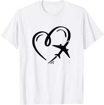 Love for travel heart airplane T-Shirt