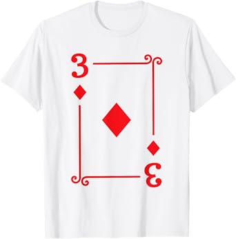 Playing Card Costume Tees - 3 Diamonds Card - Three Card T-Shirt