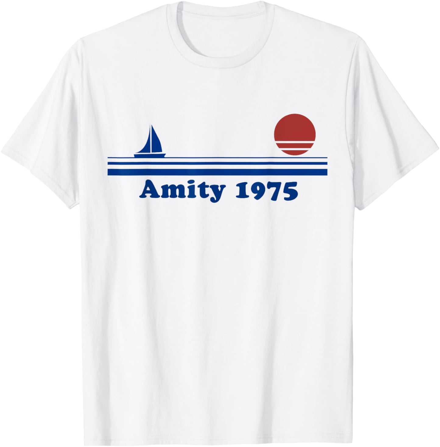 Amity 1975 Sunset - Sailboat Sunrise Summer Ocean Vacation T-Shirt