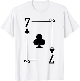 Playing Cards Costume - 7 Clubs Card - Seven Card T-Shirt