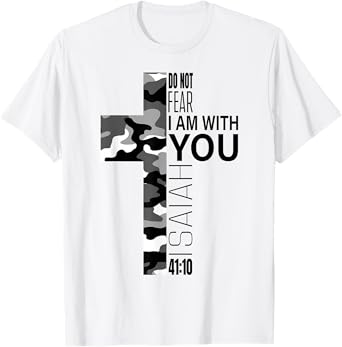 White Camo Do Not Fear Christian Verse Religious Couples T-Shirt