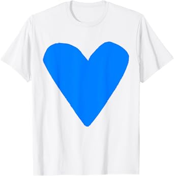 Blue Heart White T-Shirt