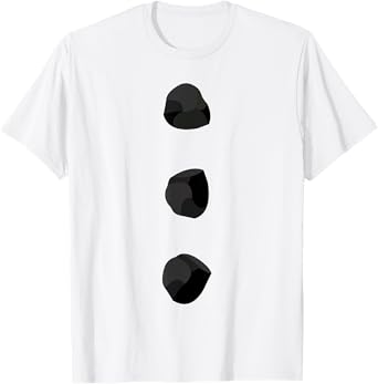 Snowman Costume Shirt Three Black Buttons on White T-Shirt