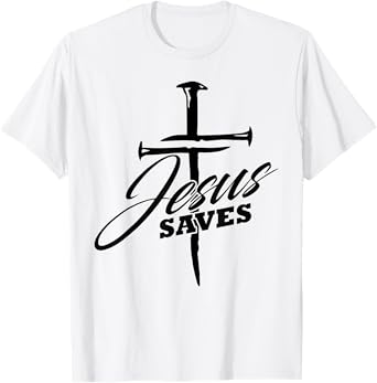 Jesus Saves Christian Cross God Faith Minimal Bible Pray T-Shirt