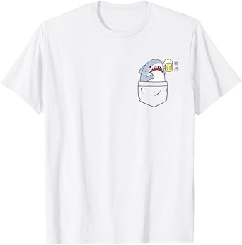 Shark Holding a Beer & Saying Cheers,"Kanpai" Japanese Kanji T-Shirt
