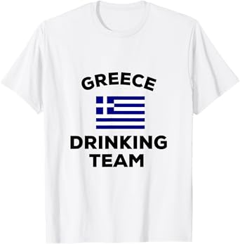 Funny Greece Drinking Team Beer Drunk Greek Flag Party Gift T-Shirt